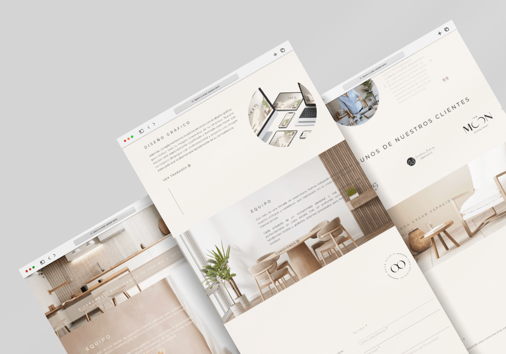 Layouts de la web de Moon Studio Deco.