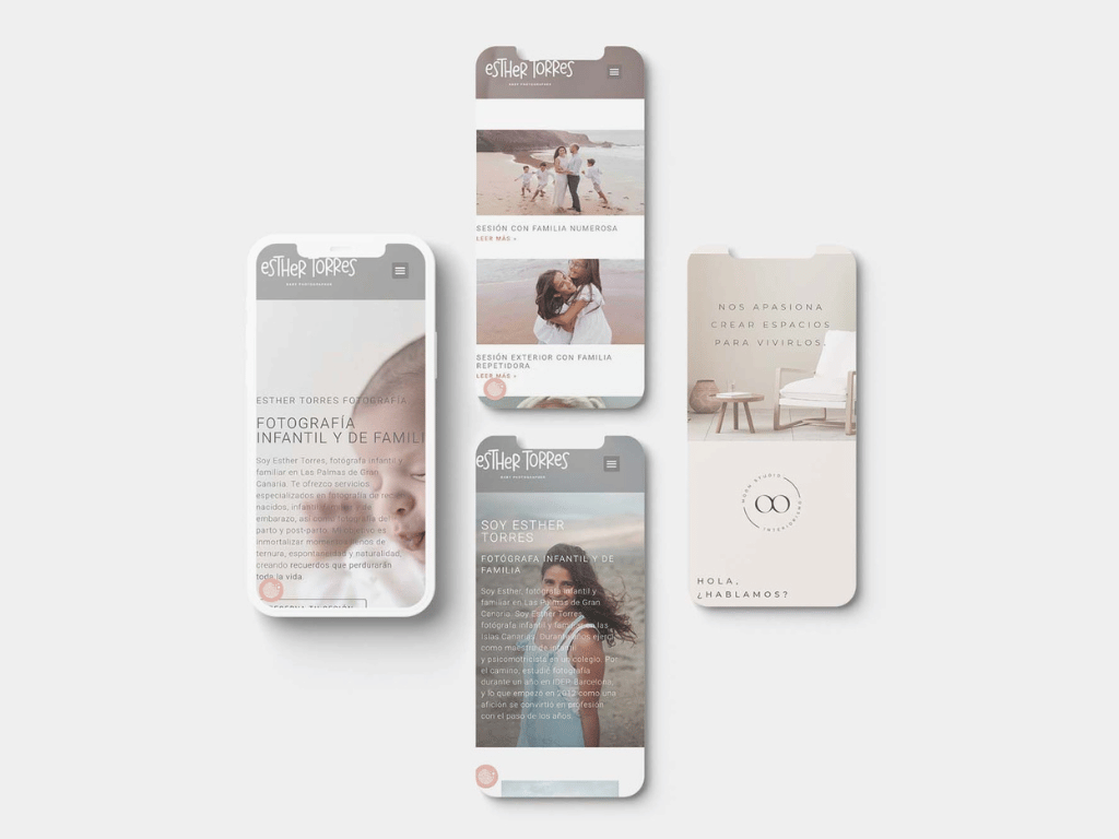 Diseño web para Esther Torres, fotógrafa infantil