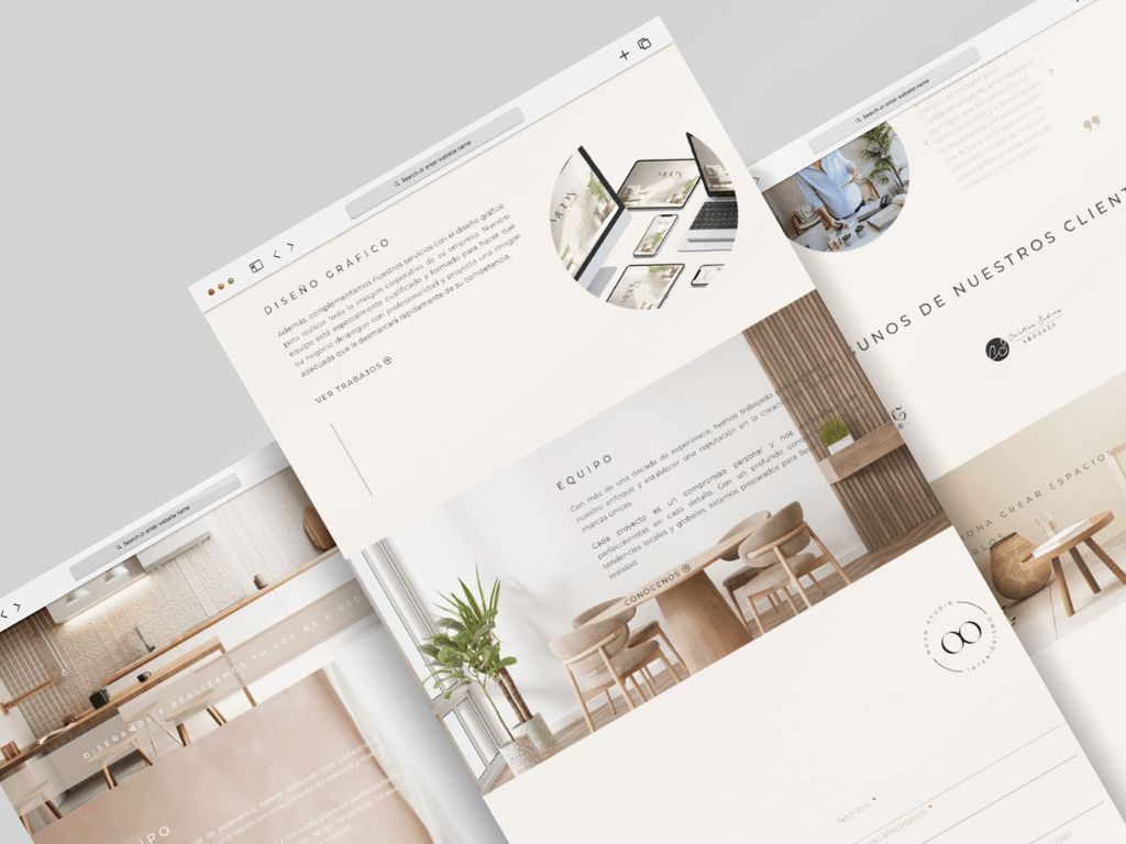 Diseño web para Moon Studio, estudio de decoración de interiores